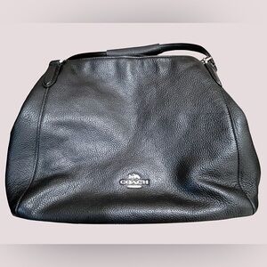 Coach Pebbled Black Leather Satchel